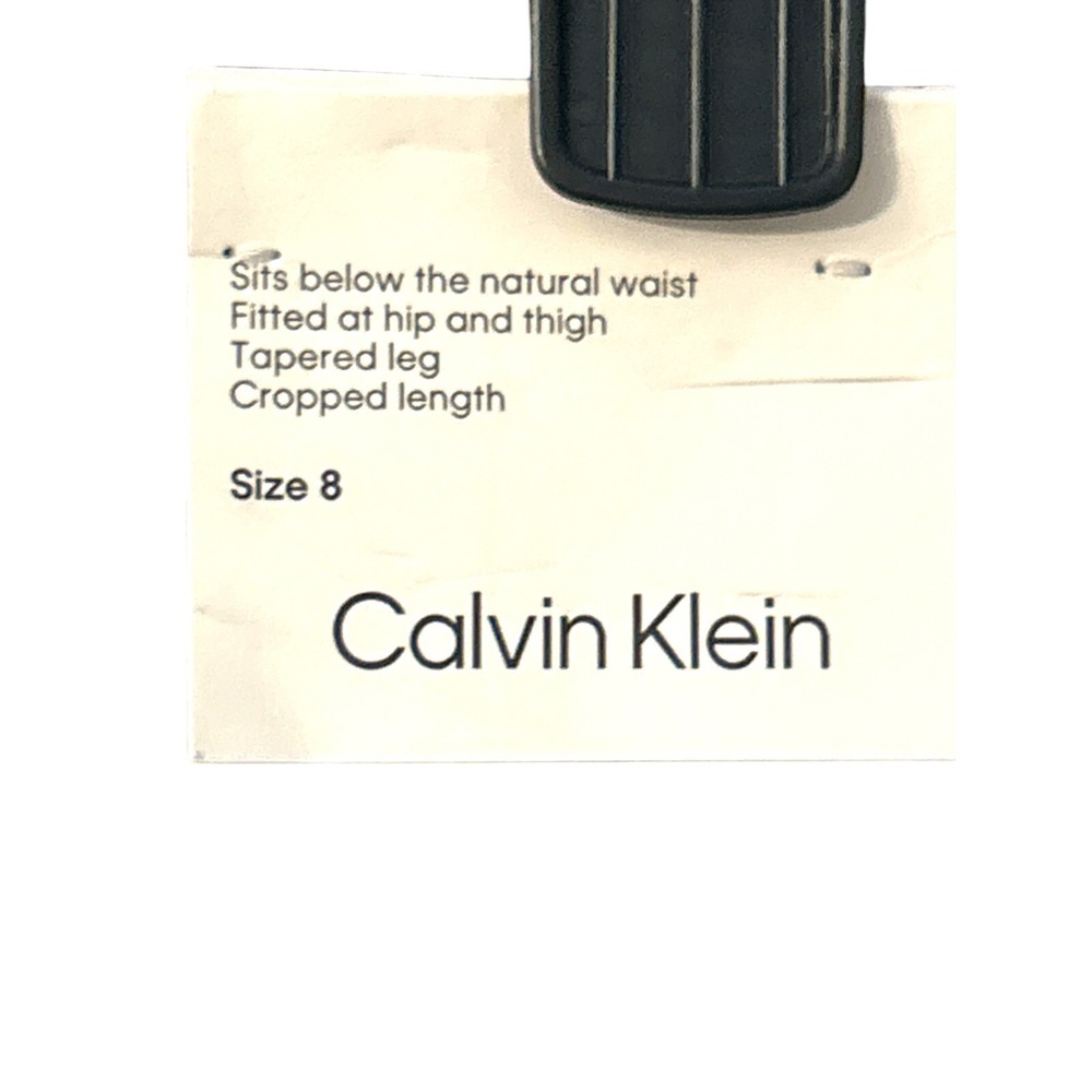 Calvin Klein Cropped Pants Tapered Leg Fitted Black Size 8 - Picture 3 of 6